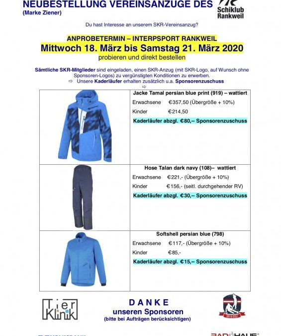 Ausschreibung Ziener 2020 – Anprobe