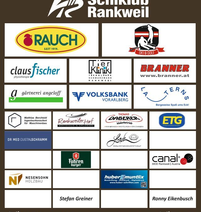 Sponsorentafel Schiklub Rankweil_2026